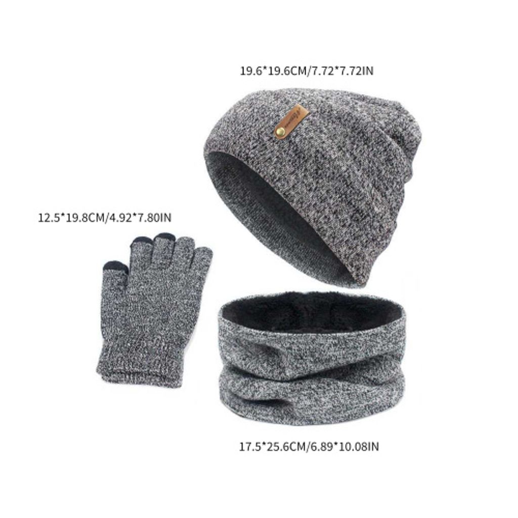 Rutschfester Handschuh Unisex Winter Warm Solid Outdoor Mütze Fleece Ski Beanie
