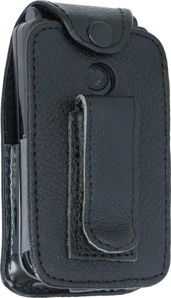 caseroxx Ledertasche mit Gürtelclip kompatibel mit Emporia TALKglam aus Echtleder, Tasche mit Gürtelclip und Sichtfenster
