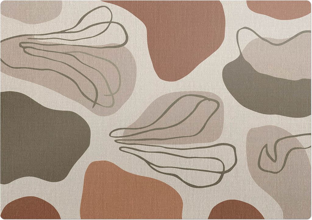 Abstrakte Linien – Bodenschutzmatte – Rutschfest – Schutzmatte für Büro – Vinylmatte – Stuhlunterlage – 100 x 100 cm