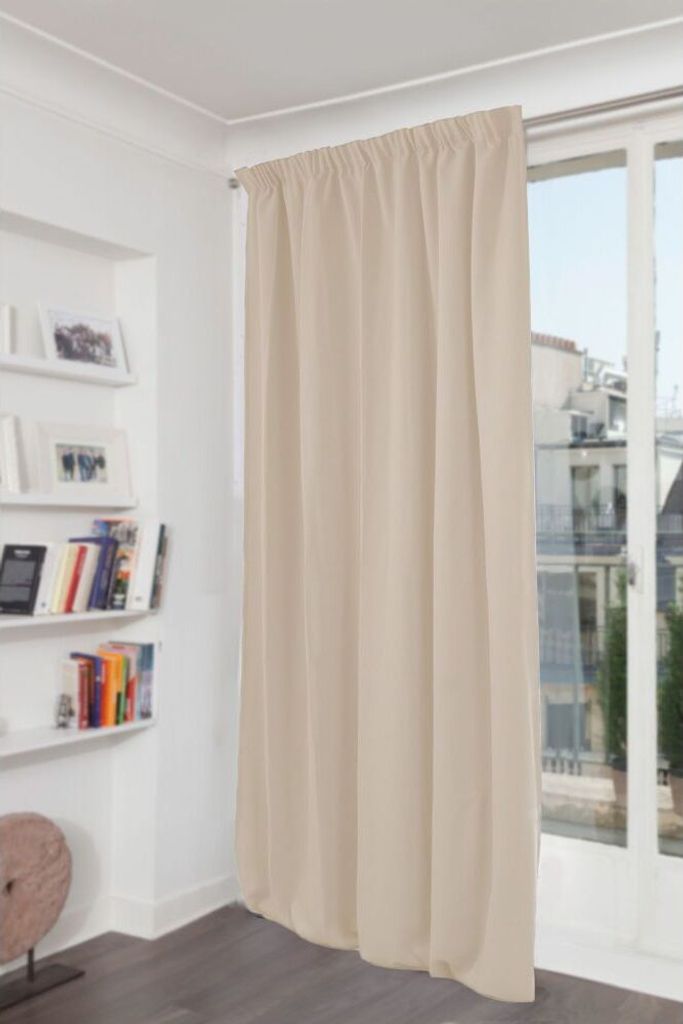 MOONDREAM Akustikvorhang 3in1 | Lärmschutz | Thermoisolierung | 100% Verdunkelung | Patentierte Technologie | EU | Samt | Faltenband | Beige MC15...