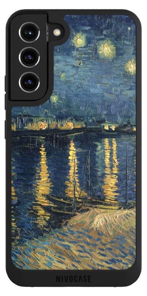 NIVOCASE Handyhülle für Samsung Galaxy S22+ Hülle NIVOpure Case Schwarz Kunst Malerei