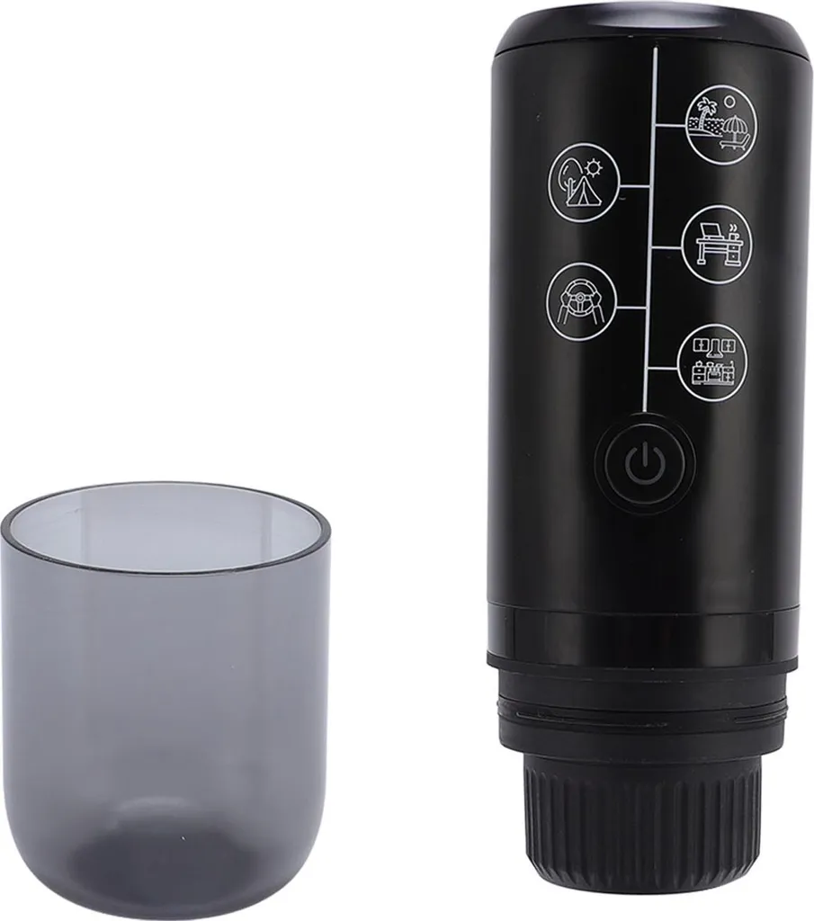 Machine à café portable 17 bars électrique pour poudre et capsules noir