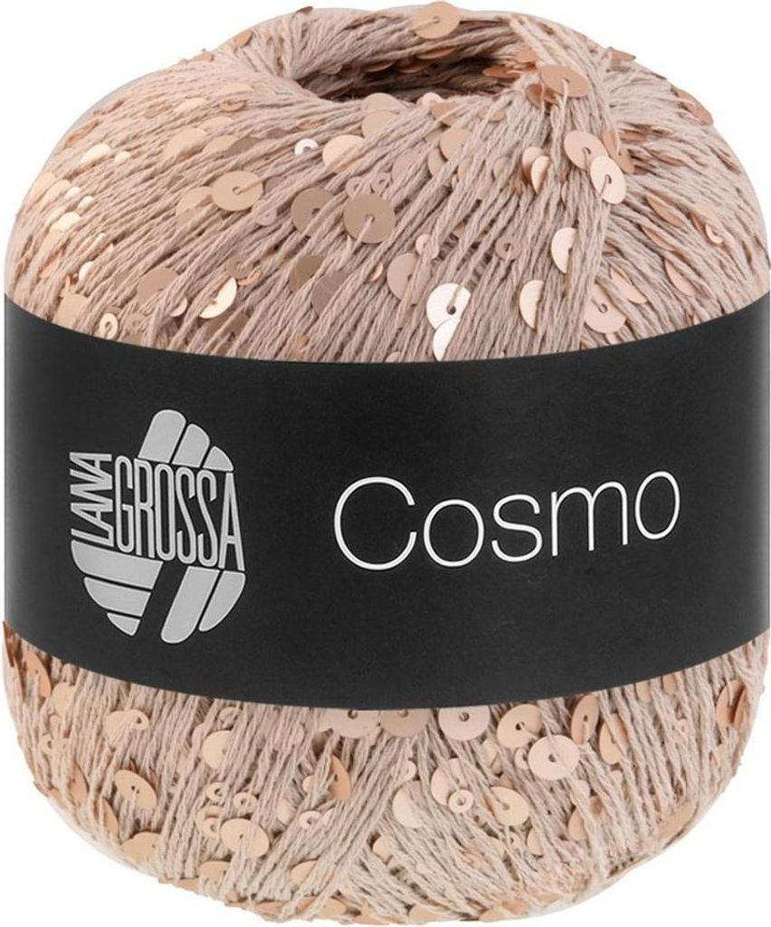 A ball of yarn with sequins on a white background.