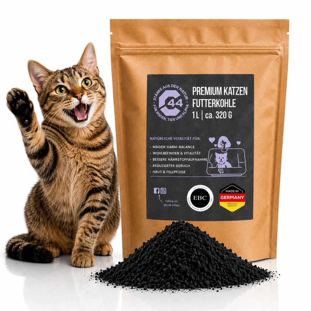 Premium Futterkohle für Katzen EBC-es  – 1L |  Futterkohle Produktbild 