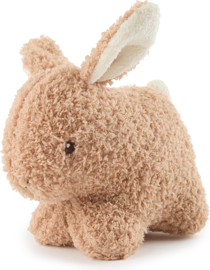 Bieco Kuscheltier Hase Fine mit Rassel aus Bouclé | Hase Kuscheltier klein | Rassel Baby Plüschtier Baby | kleines Kuscheltier Mädchen Hase Stof...
