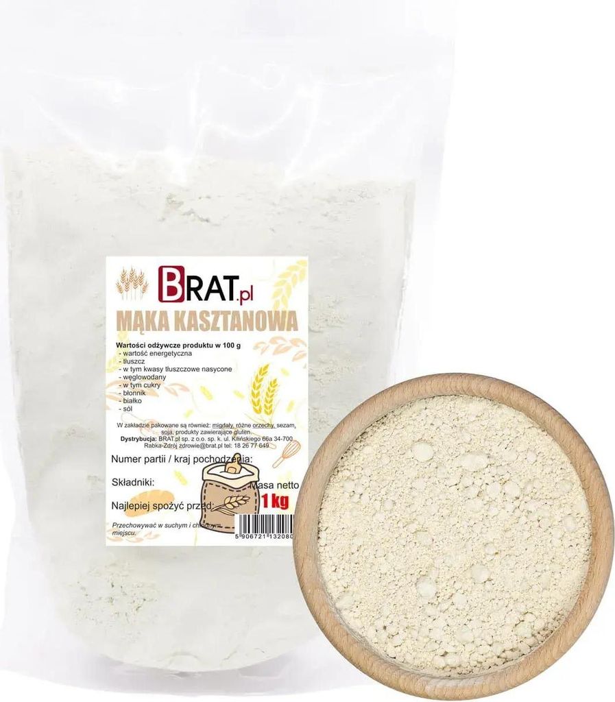 Kaštanová mouka 1kg Brat.pl Obrázek produktu 