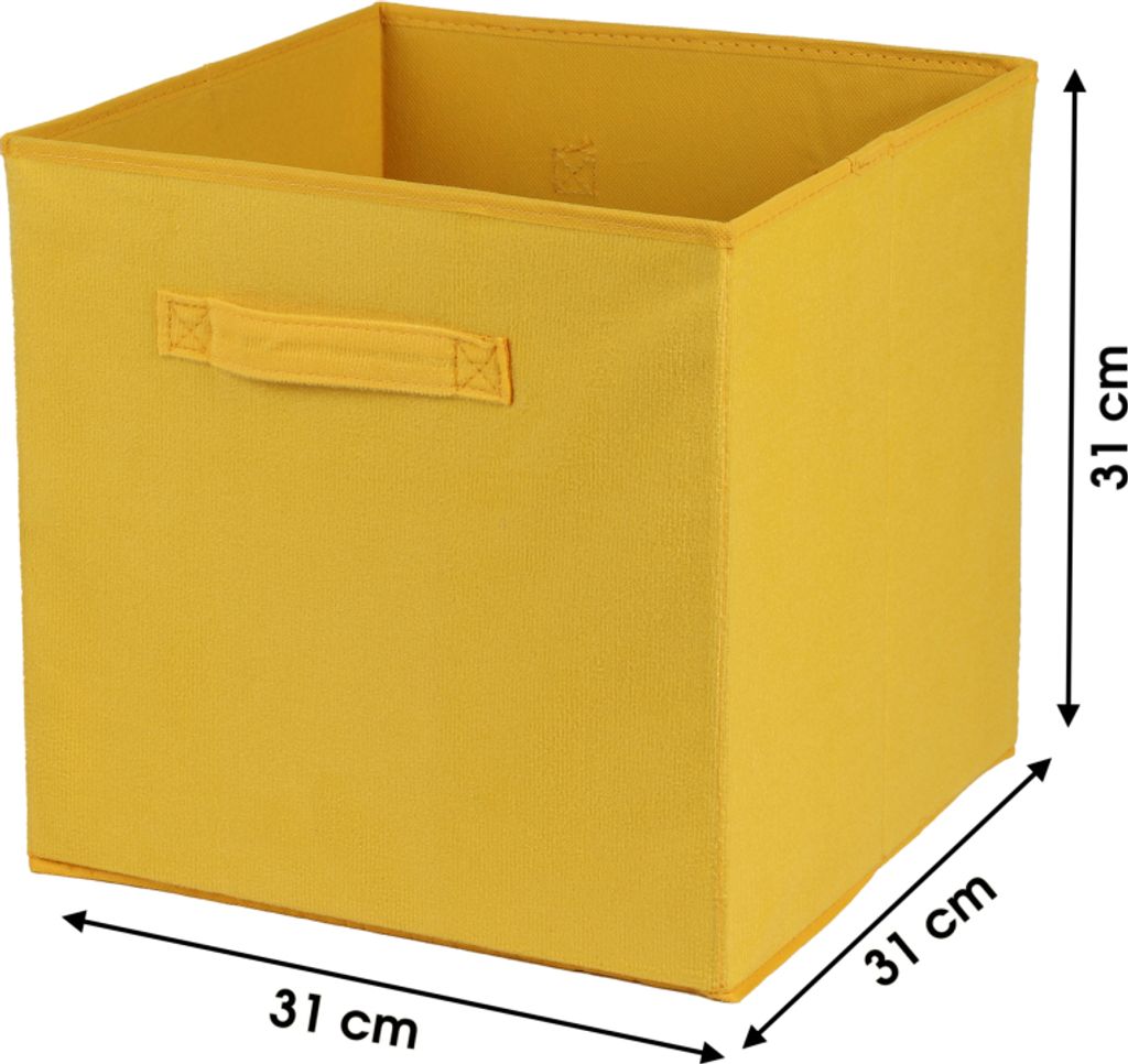 Kallax Box, Aufbewahrungsbox Kordel, gelb 31x31x31cm