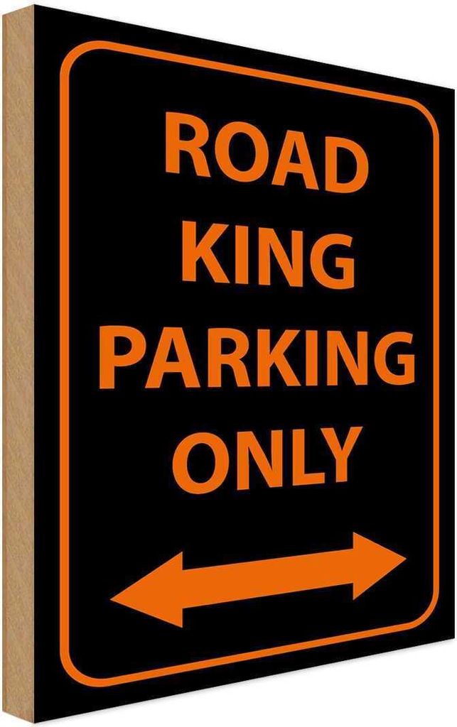 vianmo Holzschild 18x12 cm road king parking only Dekoration