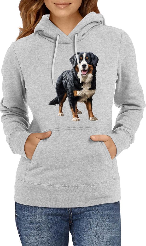Damen Kapuzenpullover Dogs Breeds Weimaraner Dog Breed 007, Lady L / Grau