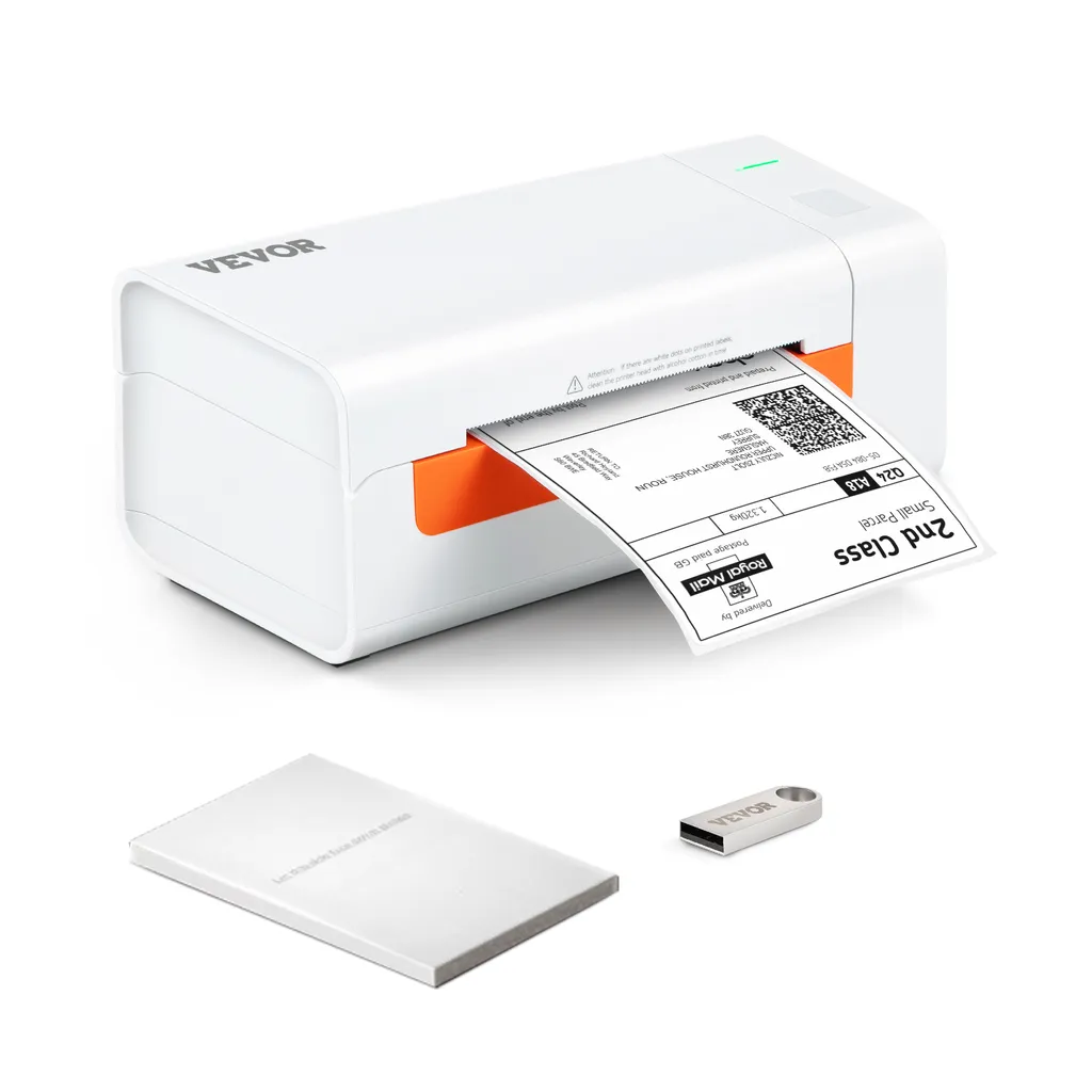 Stampante per etichette VEVOR 200x79x83mm stampante termica 150mm/s stampante per etichette per spedizioni stampante termica diretta per etichette USB riconoscimento automatico delle etichette Windows Mac OS Linux Chromebook