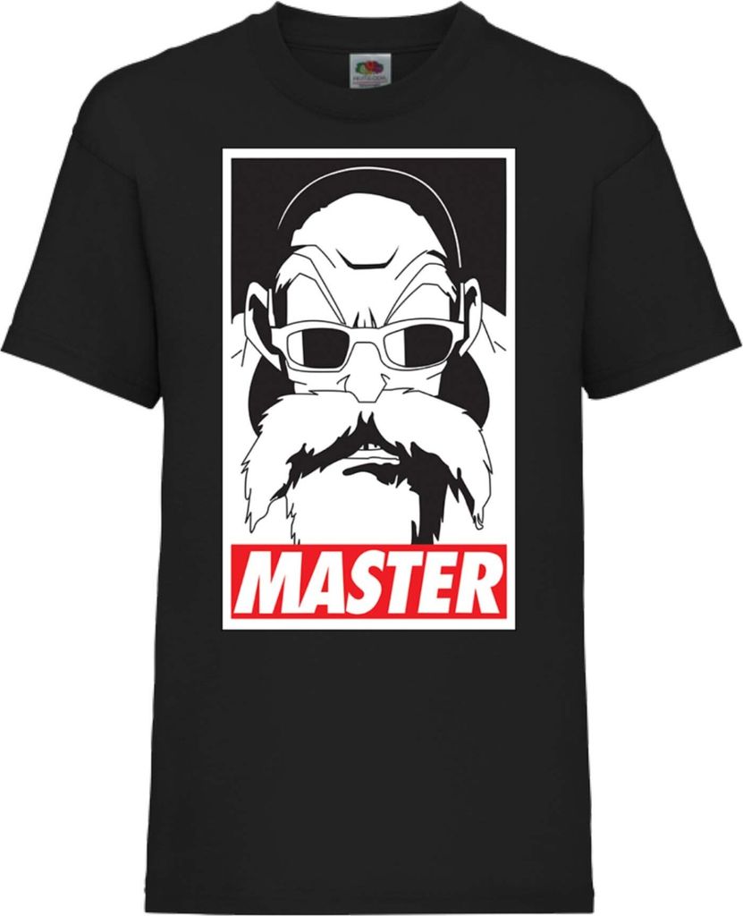 Kinder T-Shirt Dragon Anime Manga Ball Z Master Roshi 01 Master Roshi, 3-4 Jahr - 104 / Schwarz