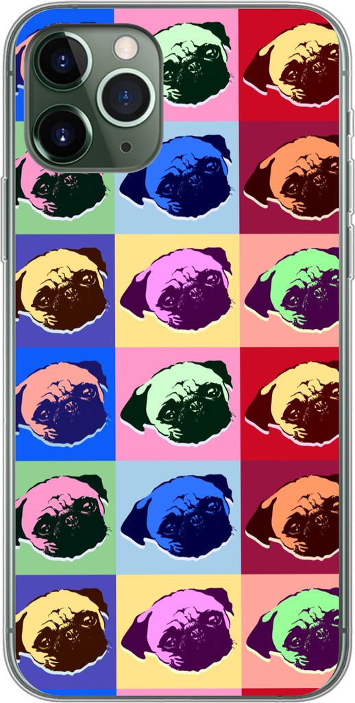 MuchoWow Handyhülle Schutzhülle Hülle für Telefoonhoesje iPhone 11 Pro Muster - Hund - Mops - Jungen - Mädchen - Kinder - Kinder Silikon Sof...