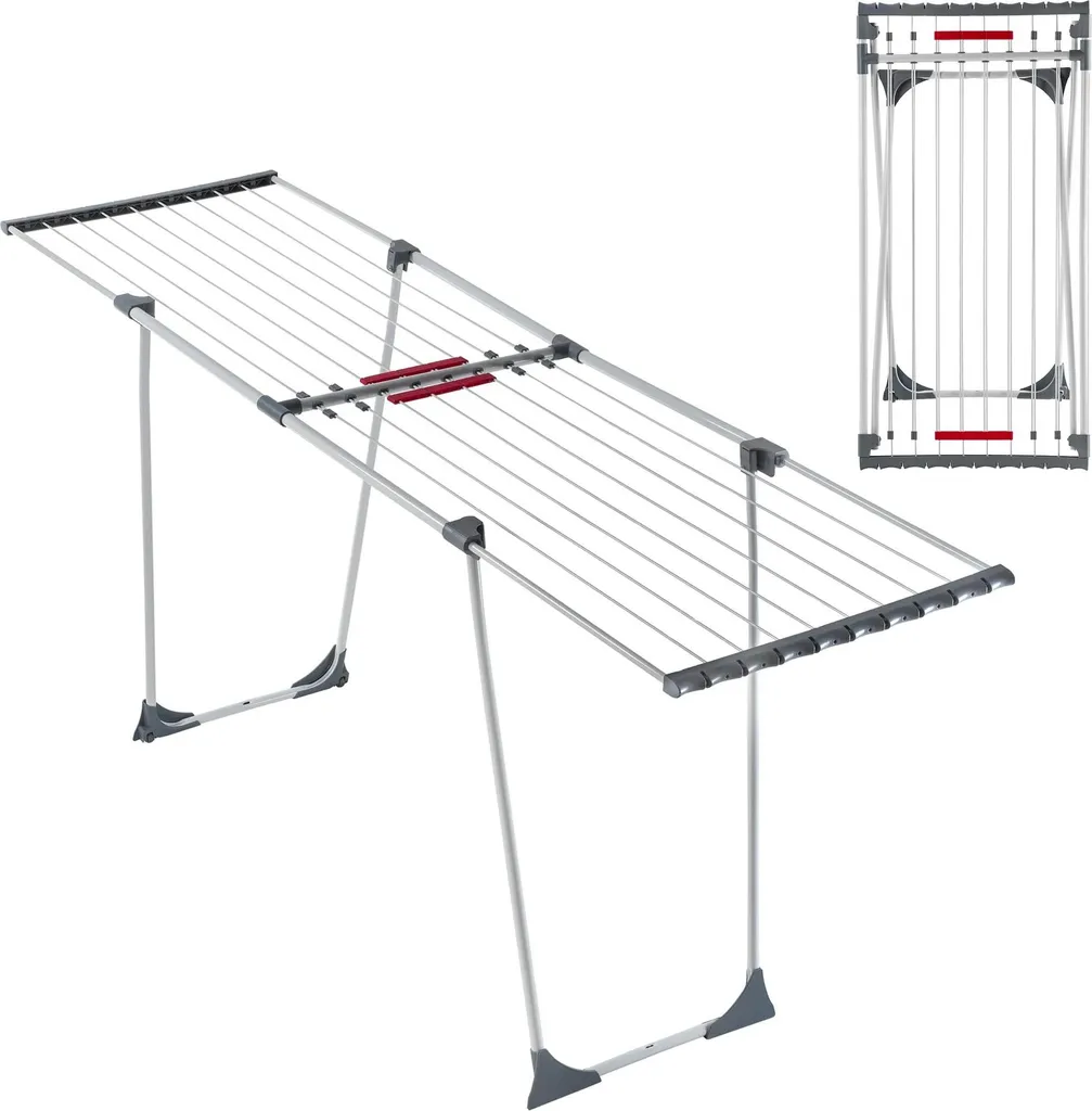Séchoir à linge télescopique stable 196 cm - Étendoir à linge sur pied