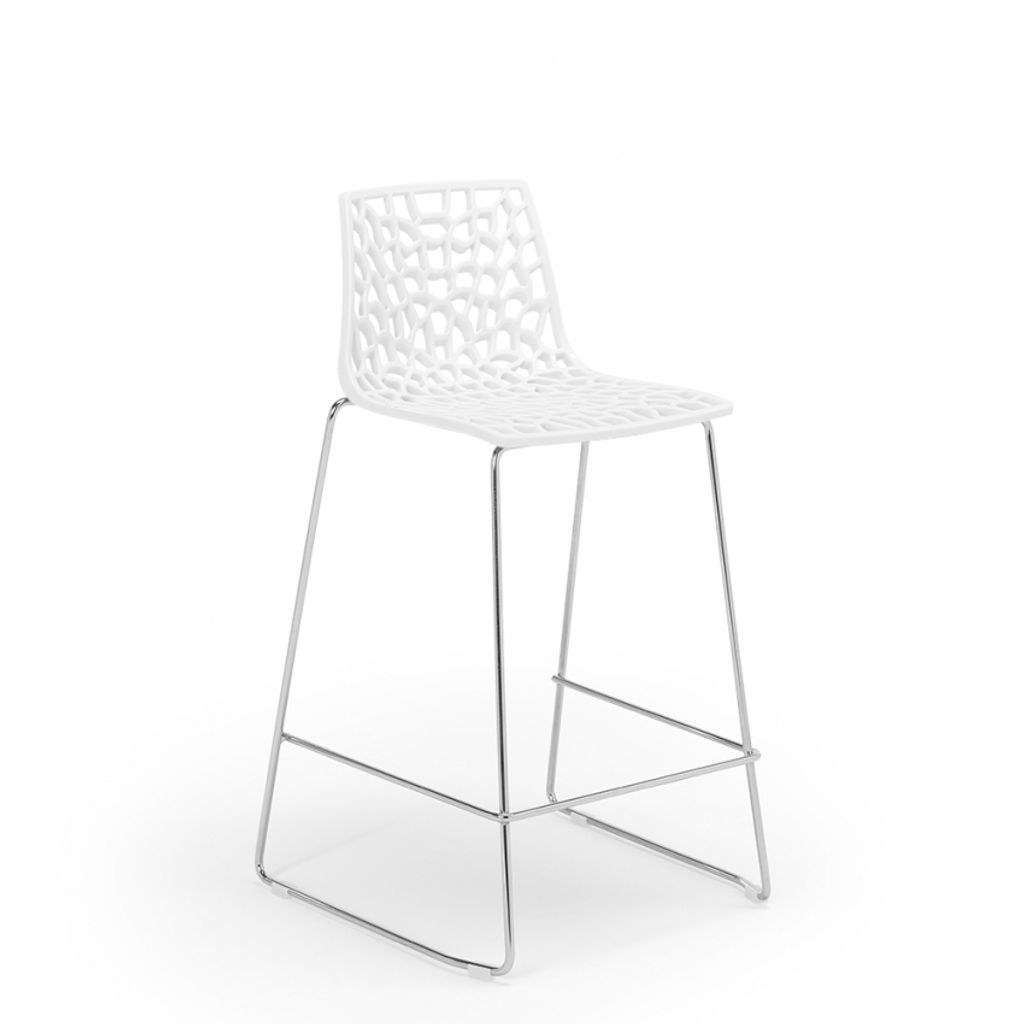 Grand Soleil Design Hocker für Küchenbar 64cm Mini Spider - Weiß