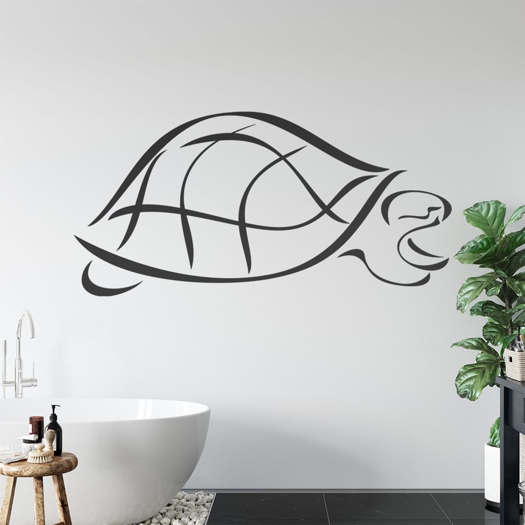 Schildkröte Linien Wandtattoo in 6 Größen - Wandaufkleber Wall Sticker - Dekoration, Küche, Wohnzimmer, Schlafzimmer, Badezimmer