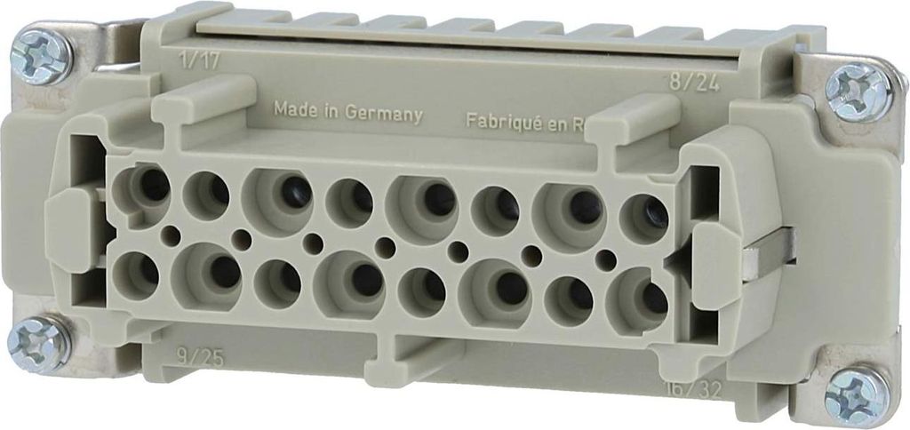 HARTING Han 16E Buchseneinsatz (F) Crimpanschluss, 16-polig+PE 500V, 16A - 1 Stück