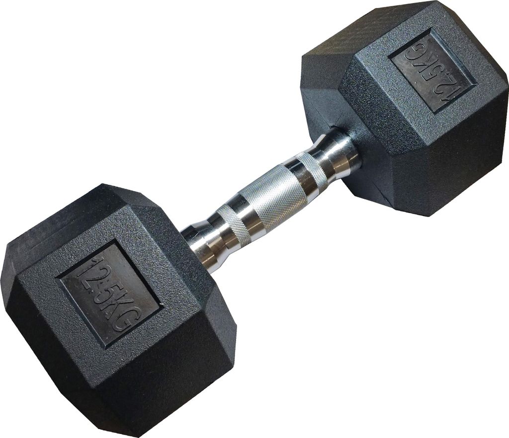 Einhand-Sechskant-Hantel HEX 12,5 kg gummiert Produktbild 