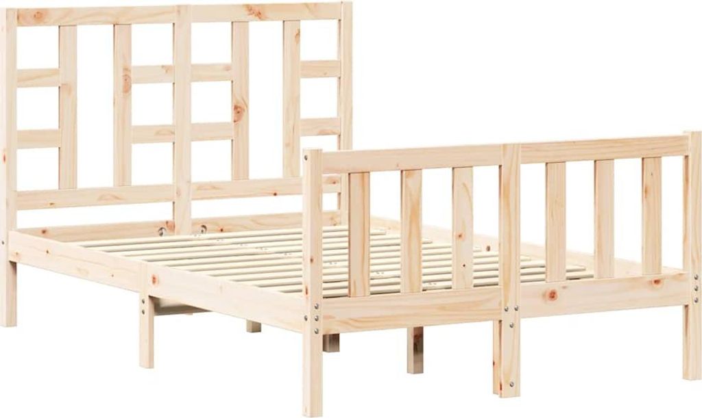 vidaXL Massivholzbett mit Kopfteil
