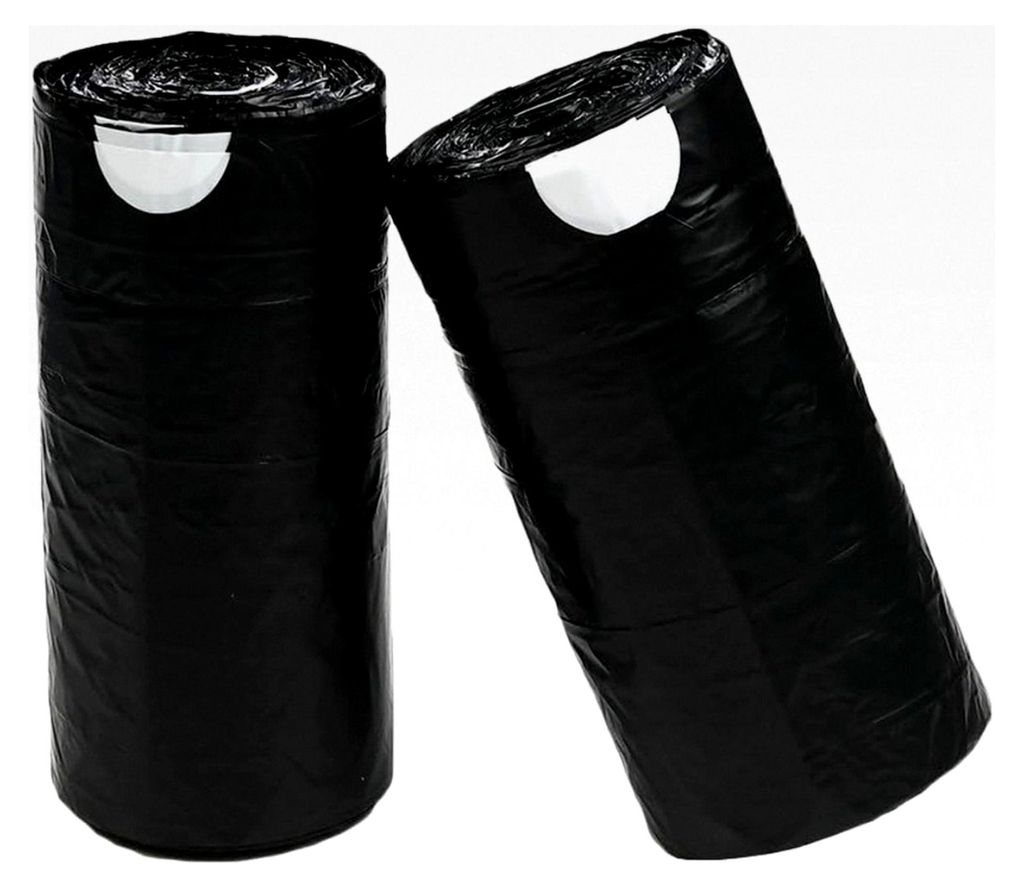 40L Müllbeutel mit Kordelzug, Schwarz, 110 Stück / 2 Rollen