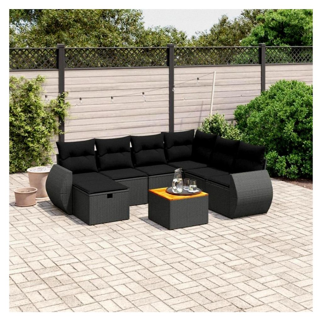 Gartenlounge Set mit Stauraum - Rattan Sofa für den Außenbereich
