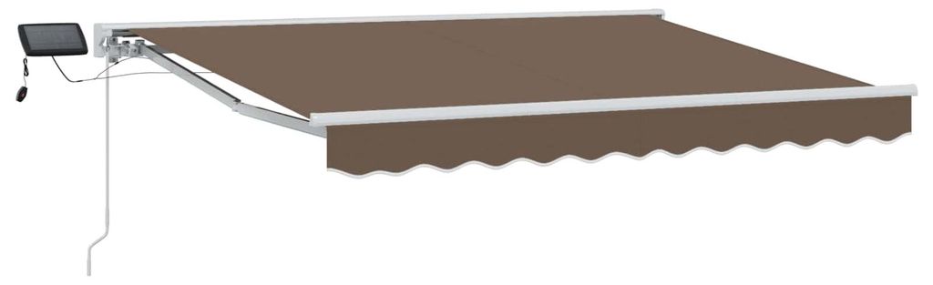 vidaXL Manueller Markisenrahmen mit LEDs Taupe 5 x 3 m