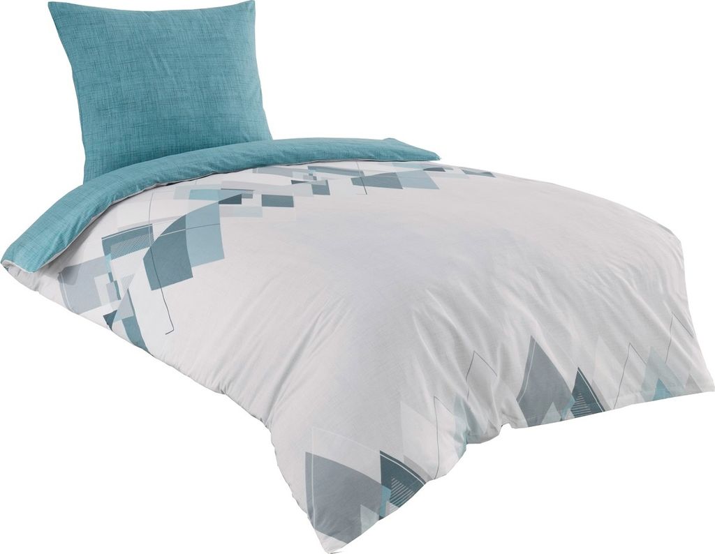 Buymax Bettwäsche Bettbezug 200x200 cm, Kopfkissenbezug 80x80 cm 3 teilig Deckenbezug Set aus 100% Baumwolle Renforce mit Reissverschluss