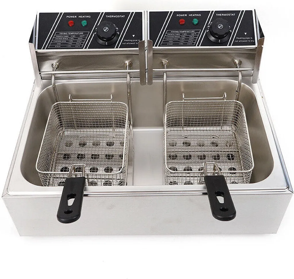 Friteuse professionnelle inox 12 litres double bac pour restauration