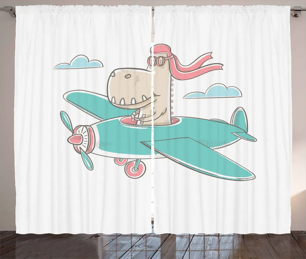 Tende Universali Dinosauri Turchese ABAKUHAUS | 280x245 cm Satin