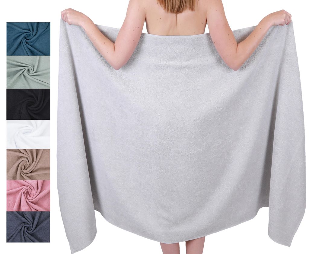 Betz XXL Badetuch 100 x 200 cm BERLIN Saunatuch 100% Baumwolle Farbe – silbergrau