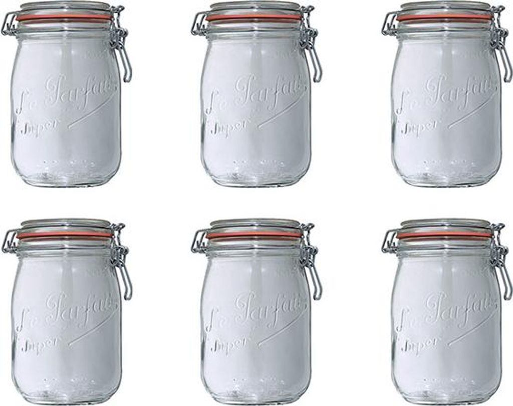 Lot de 6 bocaux en verre 1l - Le Parfait - 900507 - super Image du produit 