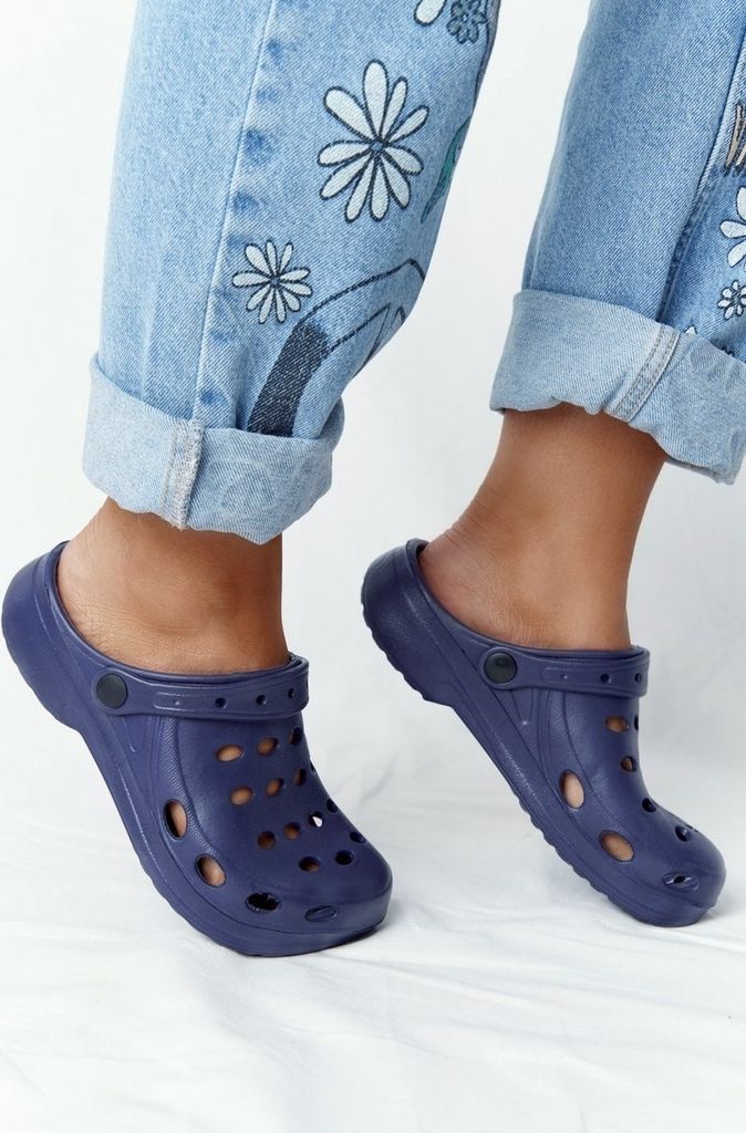 Damen Herren Kinder Clogs Schaum Schuhe Badeschuhe Gartenschuhe Agenda Dunkelblau Gr.38