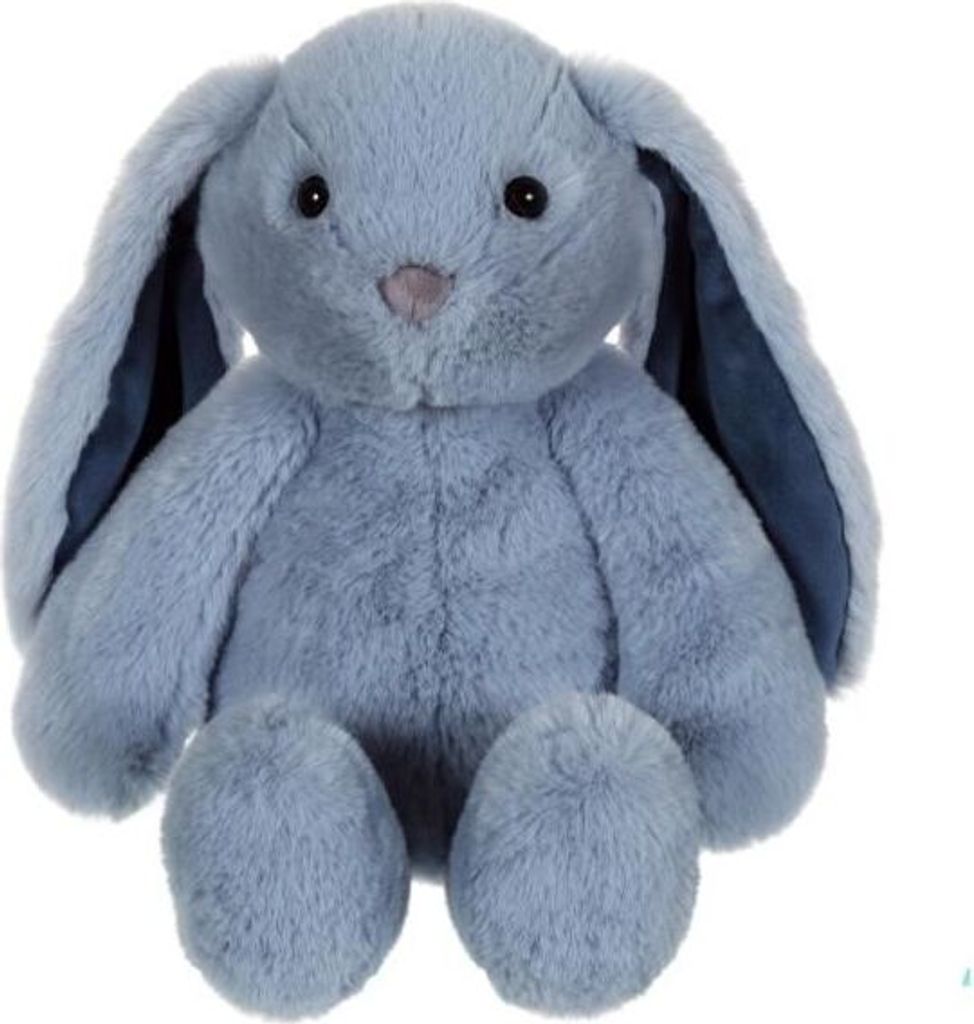 Trendy Bunny Stofftier, Blau Jeans, 28 cm, Weiche Plüschhase, Pastel Farben