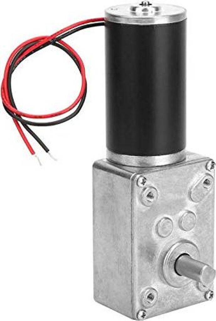 Der drehmomentstarke Schneckengetriebemotor mit Drehzahlregelung untersetzt das elektrische Getriebe mit 8 mm reversibler Welle (12 V, 200 U/min).