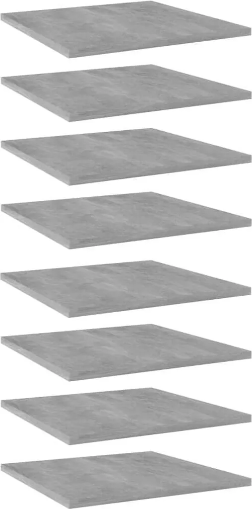 Réparer sa Bibliothèque : 8 Étagères Gris Béton 40x40 cm en Aggloméré Solide