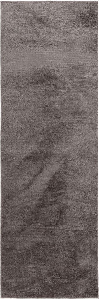 benuta Teppich Wohnzimmer Furry Grau 80x300 cm Fellteppich Produktbild 