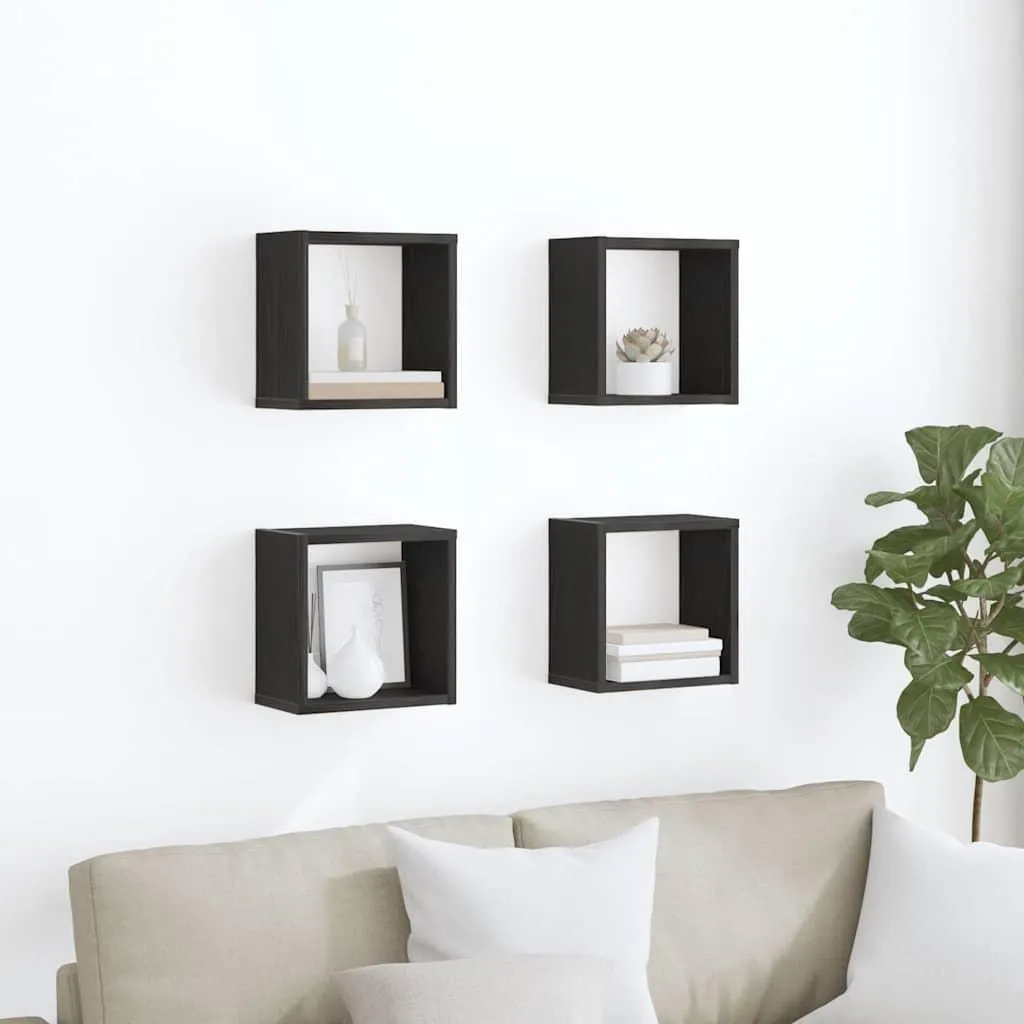Maison Exclusive - Mensole da parete con ripiano Effetto rovere nero Materiale ligneo