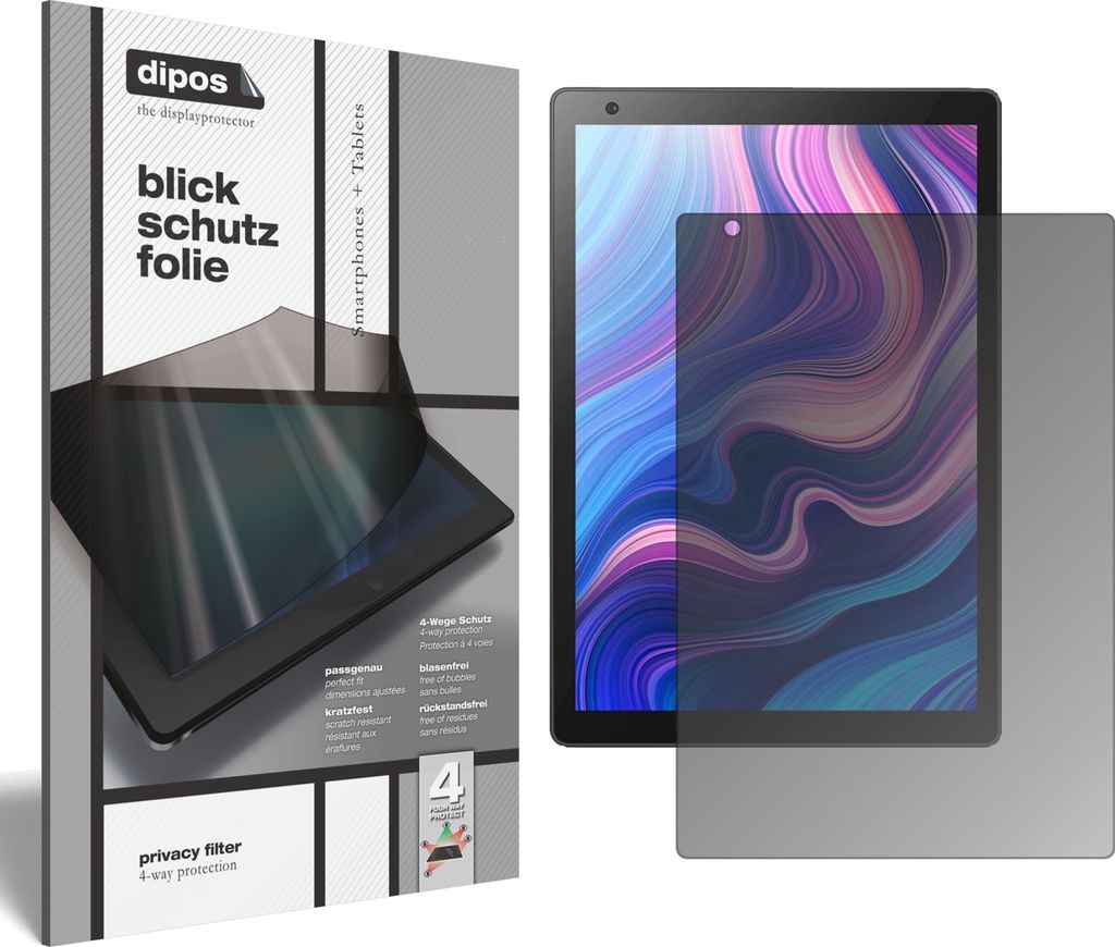 Blickschutzfolie für Vankyo MatrixPad Z10 10.1 Zoll matt Schutzfolie Folie Display Schutz dipos
