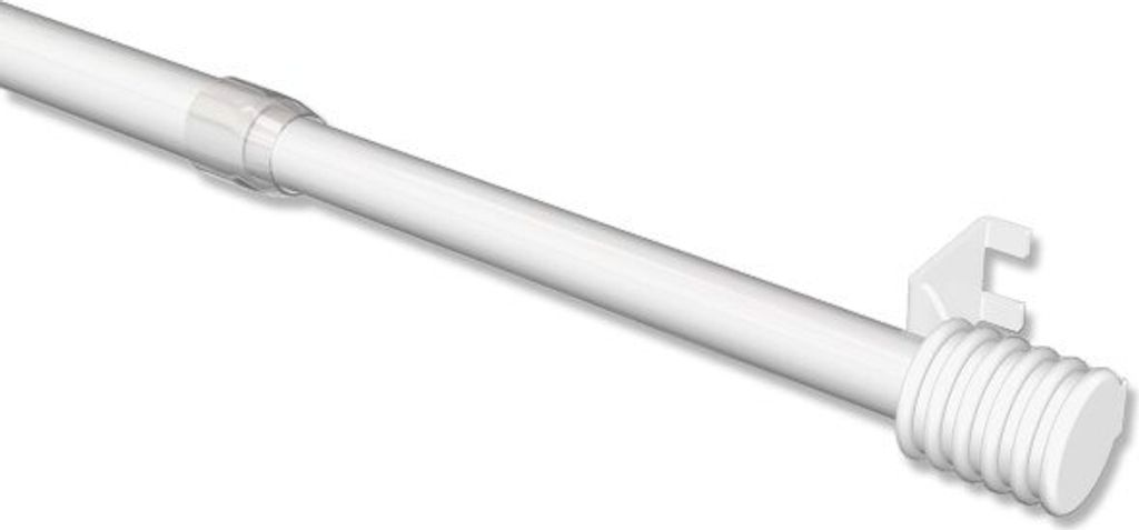 Interdeco Klemmfix Klemmstange, Scheibenstange Weiß Modell Pavo, 80-110 cm (Packung 2 Stück)