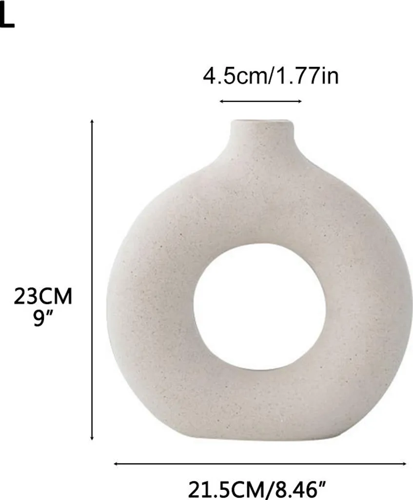 Vase rond design moderne en céramique pour fleurs séchées - Style déco