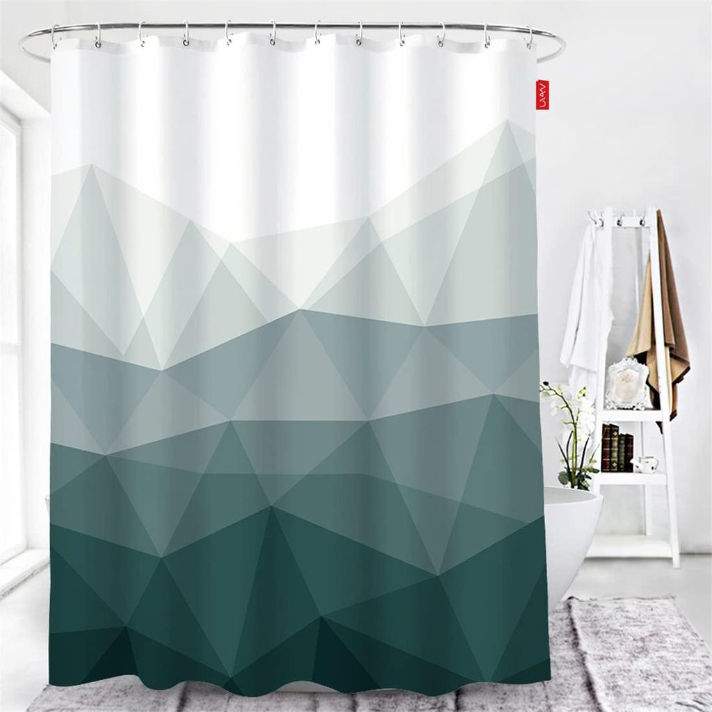 Duschvorhang mit Farbverlauf, 240 x 200 cm, wasserabweisend, schimmelresistent, grün, 240 x 200 cm