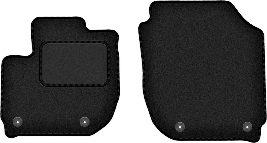 Velours-Fußmatten Vorne passend für Honda HR-V III (Crossover, Bj. 2018-) – schwarz, passgenau, mit Befestigungen set 2 Stk. - STANDARD