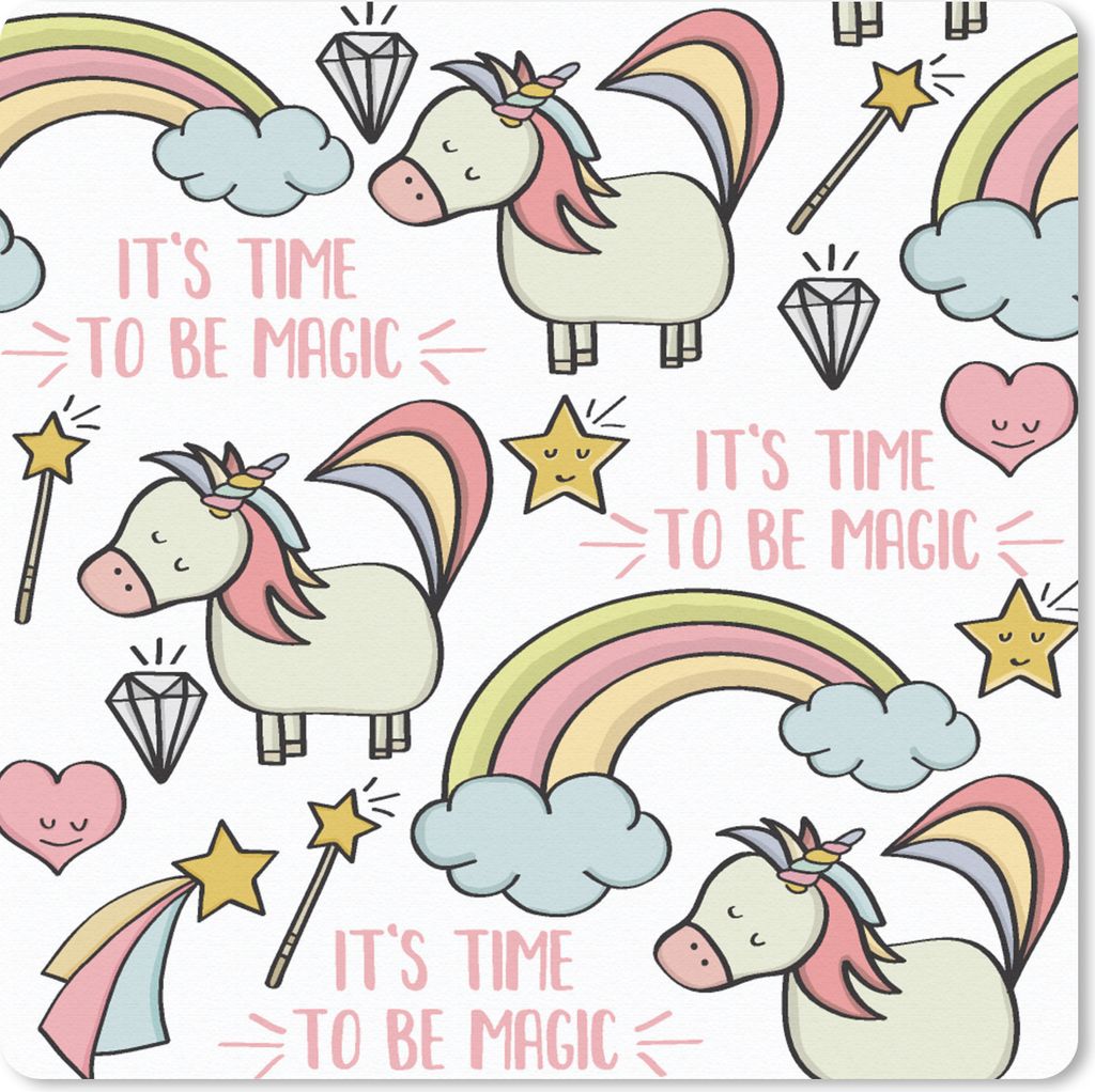 MuchoWow Mauspad Mousepad Regenbogen - Einhorn - Diamant - Zitate - Muster 20x20 cm - Mousepads - Maus Mat - Pad - Mausunterlage - Desk Mat - Bur...
