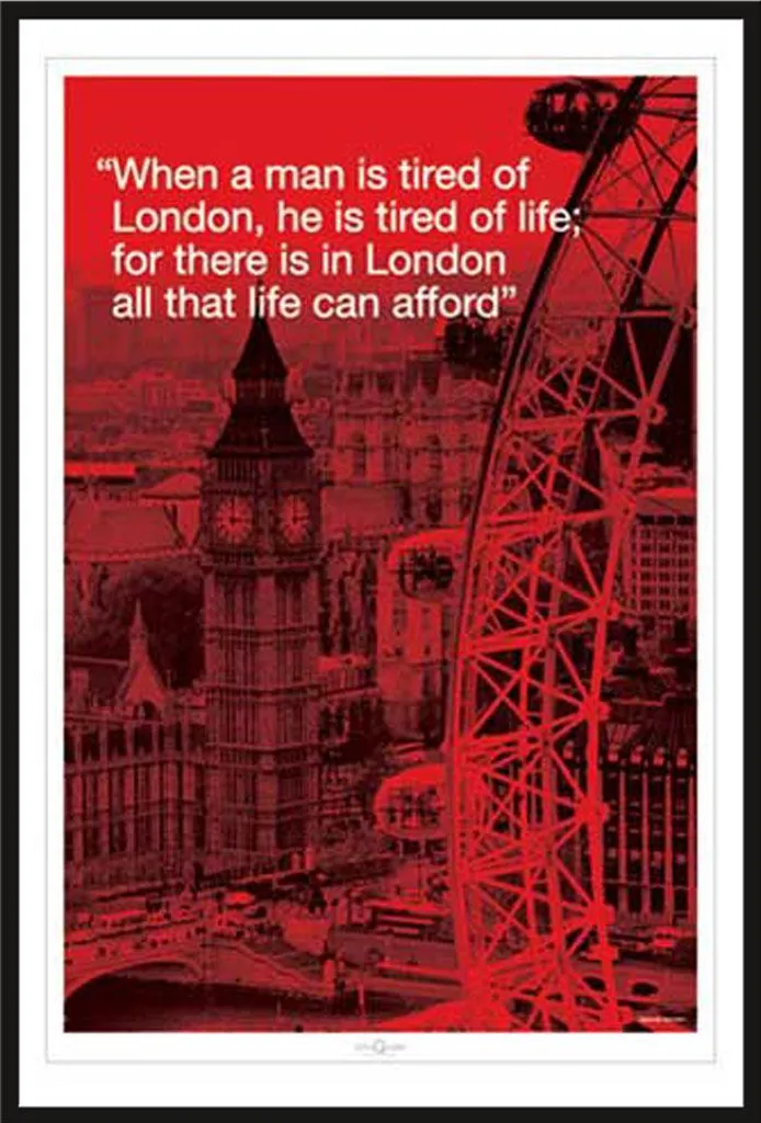 Décoration murale Londres City Quote cadre noir Shinsuke acrylique