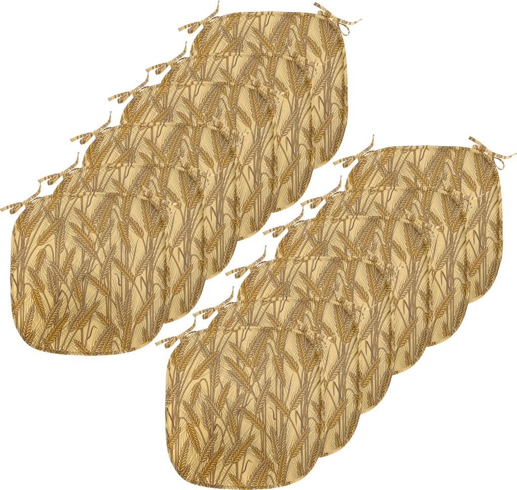 ABAKUHAUS Ernte Polster für Esszimmerstühle, Getreideähren ländlichen Bereich, Dekoratives wasserfestes Kissen mit Riemen für Küchensitze, 40...