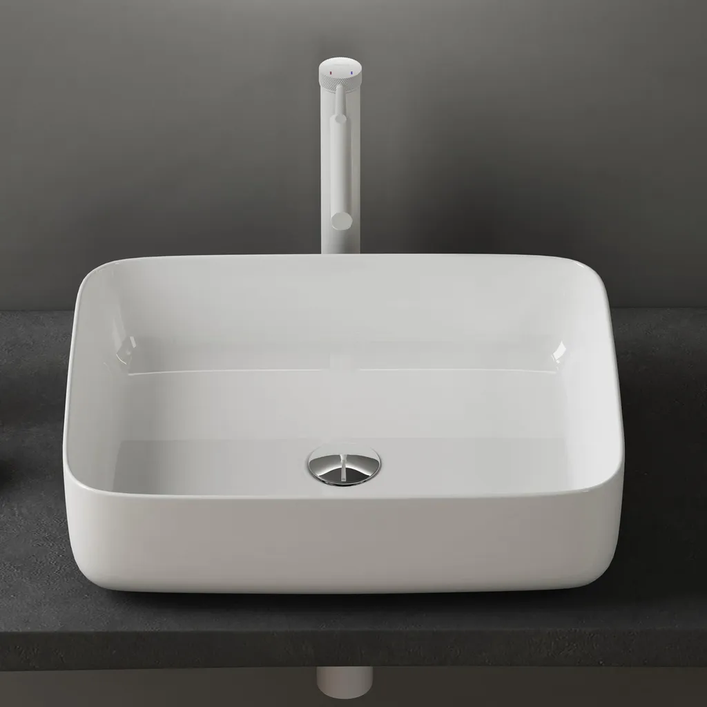 Vasque à Poser avec Revêtement NANO Easy Clean Céramique Blanche 38cm - 2
