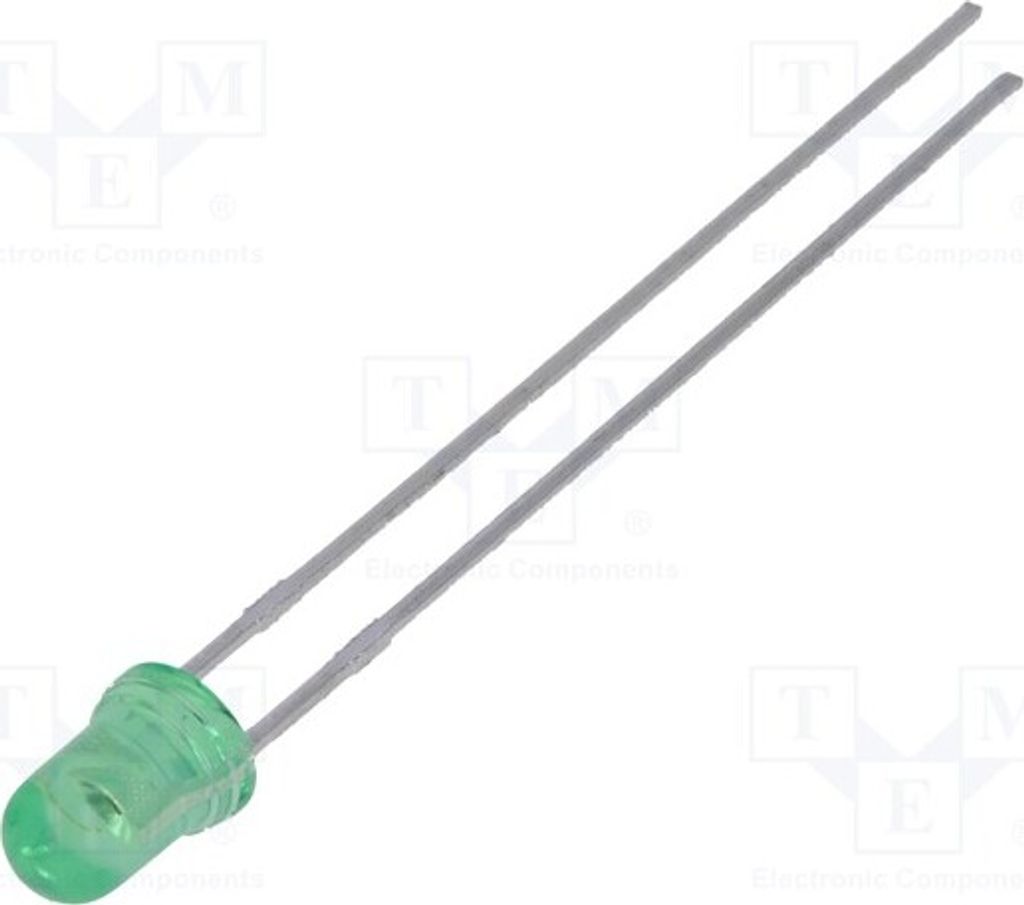 2x LED HLMP-Y802-F0000 LED Dioden THT 3mm grün 3mm 45° 110÷240mcd