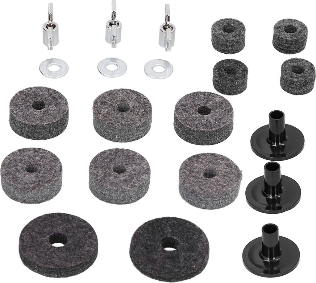 21-teiliges Set Beckenfilz-Kupplungshalterungsrohr-Trommelzubehör mit Edelstahl-Flügelmutter