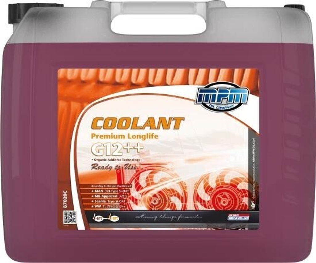 MPM Premium Longlife G12++ Kühlmittel Kühlerfrostschutz 20L Rot -40°°C Antifreeze Fertigmischung G12++
