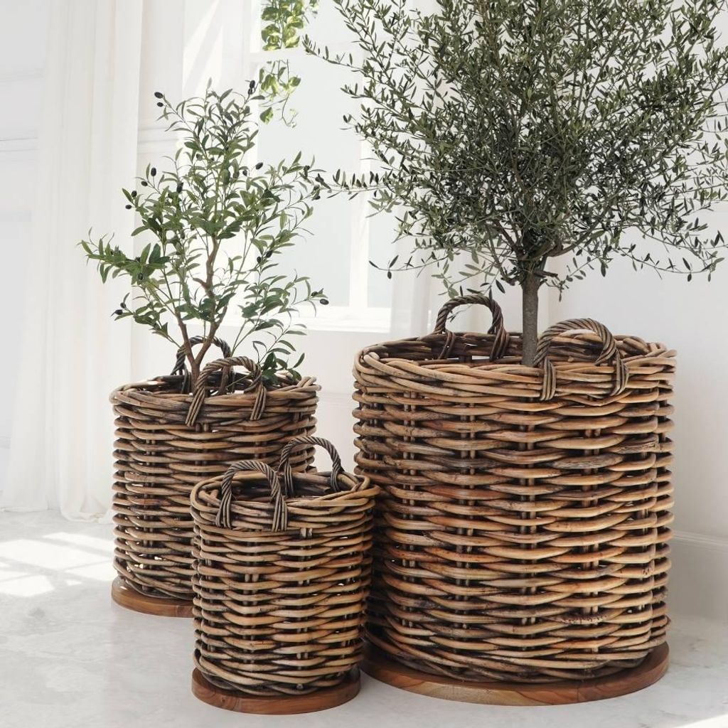 Dickes CL Rattan Korb CESTINO braun ca.D55cm Produktbild 