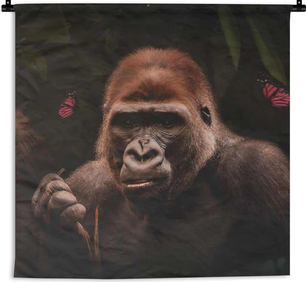 MuchoWow Wandteppich Wandbehang Tiere - Affe - Gorilla 150x150 cm Tapisserie Dekoration Wandtuch - Wohnaccessoires - Modernes